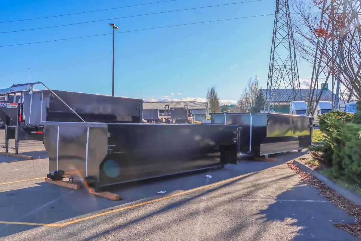 Roll-off dumpster ready for waste disposal at job site for Construction Dumpster Rental in Charleston